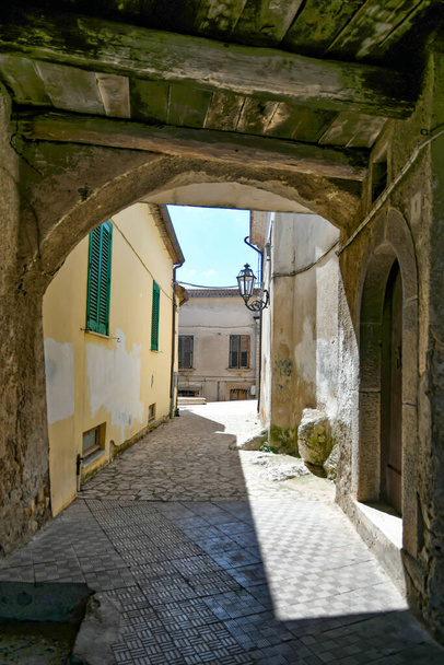 An alley between the houses of Torrecuso, an old town in the province of Benevento, Italy - Photo, Image