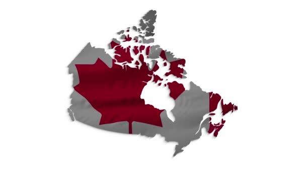 2d map the national flag of Canada in stop motion effect. Canada flag brush strokes art background. - Footage, Video