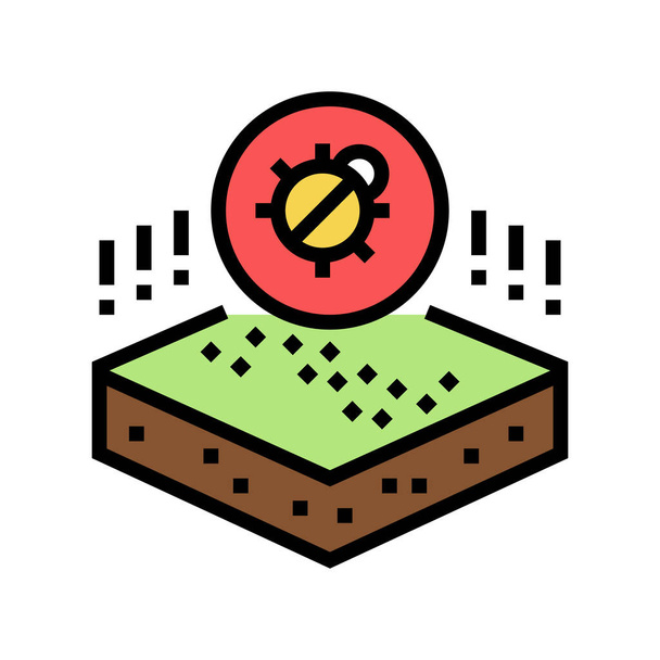dangerous bug on soil color icon vector illustration - Vector, Image
