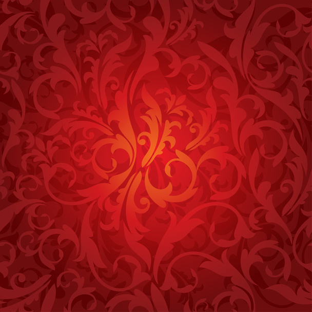 Abstract seamless red floral background vector illustration - Вектор, зображення