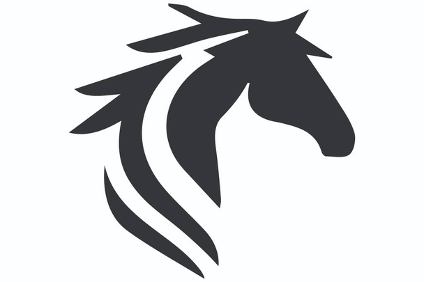 Logo d'affaires noir Conception du cheval - Vecteur, image
