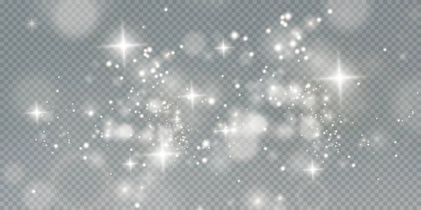 Vánoční pozadí zářícího prachu Vánoční zářící bokeh konfety a jiskra překrytí textury pro váš design. Třpytivá textura. Vánoční efekt pro luxusní pozdrav bohaté karty.  - Vektor, obrázek