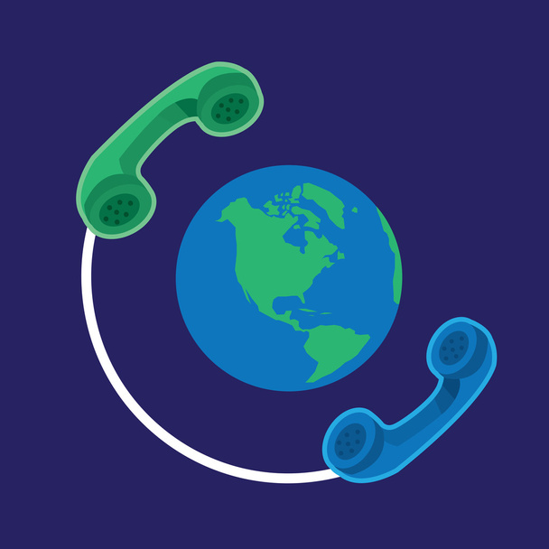 Dünya telefon bağlantıları - Vektör, Görsel