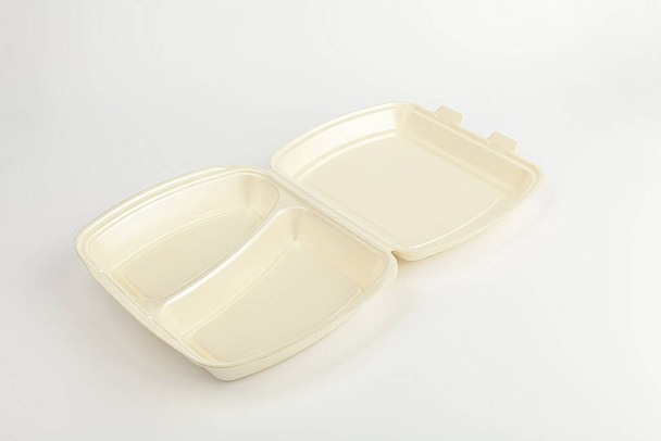 plastic transparent container for food, isolated  - Foto, imagen