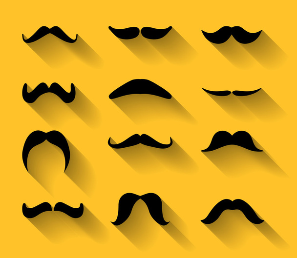 Ensemble vectoriel de moustaches avec ombres
 - Vecteur, image