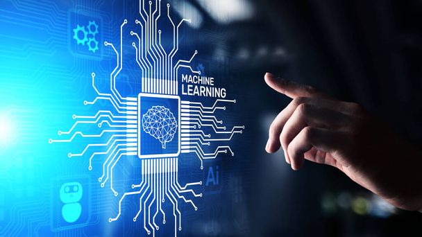 Machine Deep Learning Algorithmen, Künstliche Intelligenz, KI, Automatisierung und moderne Technologie in der Wirtschaft als Konzept - Foto, Bild