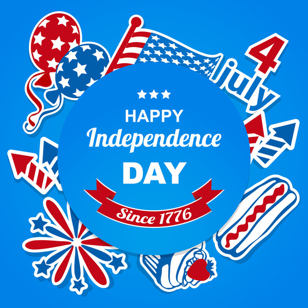 4th july stickers bacground - Vector, Image