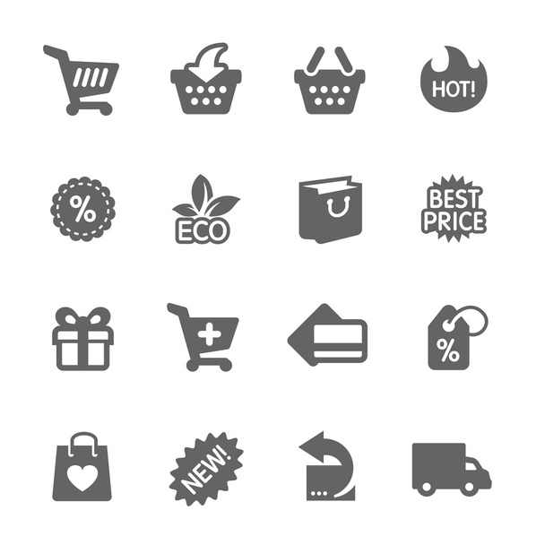 Shopping Icons set - Vector, Image