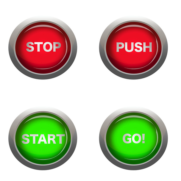 Buttons with action words - Foto, Imagem