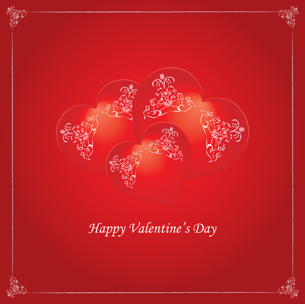 Vector valentine background with heart - vintage design - Διάνυσμα, εικόνα