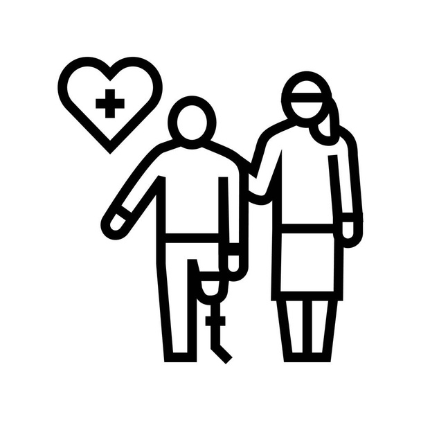 soins personnels soins à domicile icône de ligne de service illustration vectorielle - Vecteur, image
