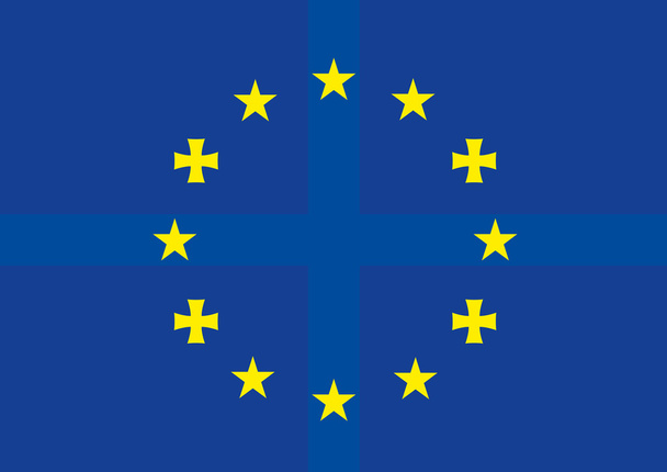 European union and georgia symbols - Vector, Image