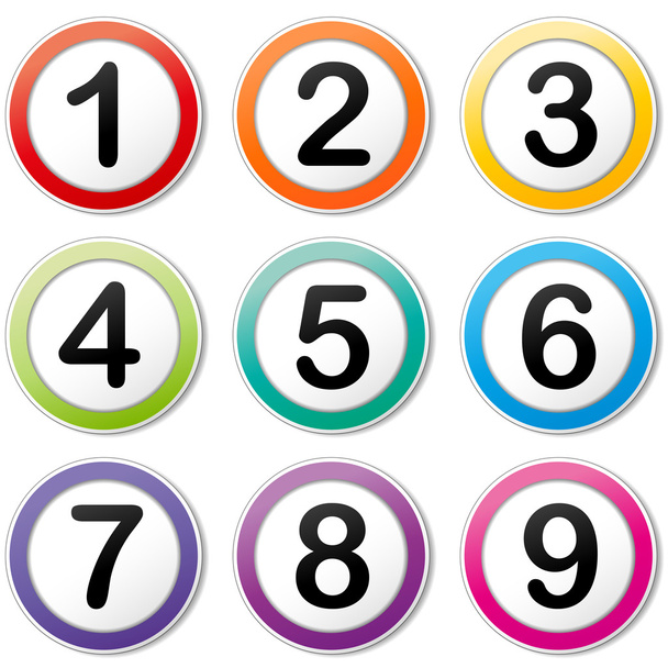 Vector numbering icons - Vettoriali, immagini