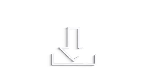 Gris Télécharger l'icône de ligne sur fond blanc. Vue de face. Animation graphique de mouvement vidéo 4K - Séquence, vidéo