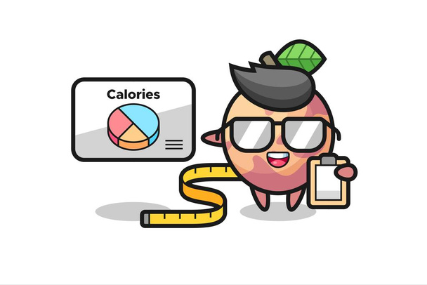 Illustration de la mascotte de pluot en tant que diététiste, design mignon pour t-shirt, autocollant, élément de logo - Vecteur, image