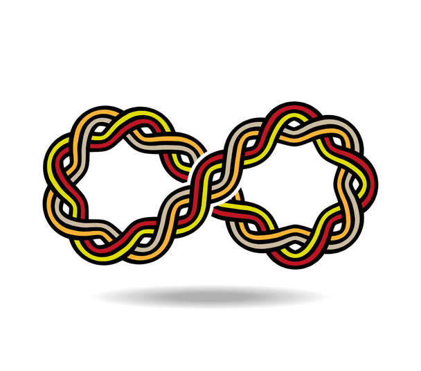 Mobius loop Celtic ou grego padrão tecido a partir de três linhas. Símbolo infinito - Vetor, Imagem