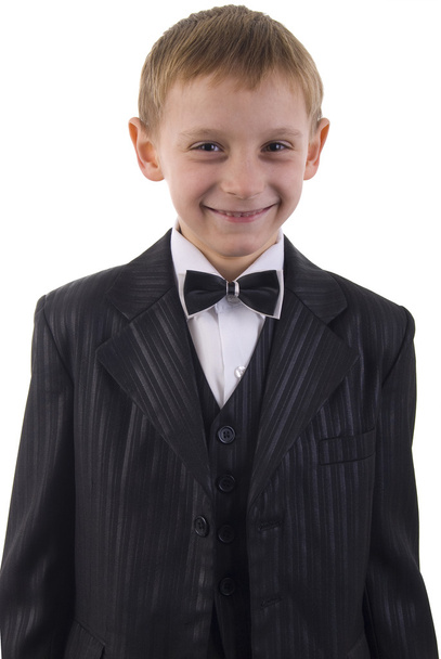 Young Man Suit Portrait. Studio Shoot Over White Background. - Photo, image