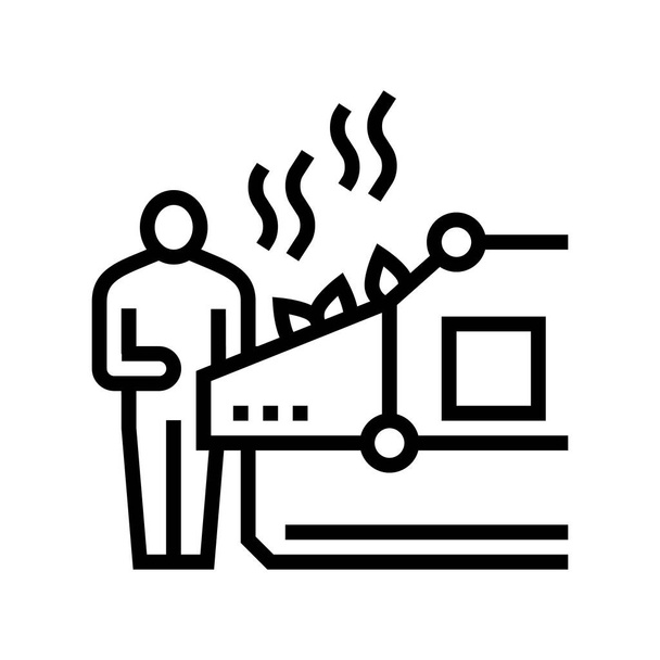 drying tea line icon vector illustration - Vector, Image