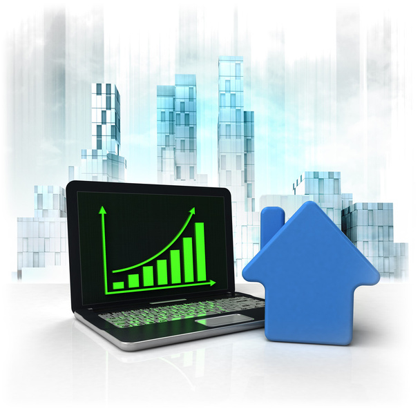 stock immobilier avec des résultats positifs en ligne dans le quartier des affaires
 - Photo, image