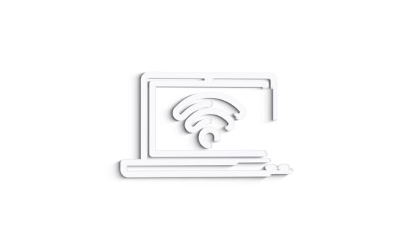 3D Line Icon wifi and network nd Animation on white background. 4k - Footage, Video