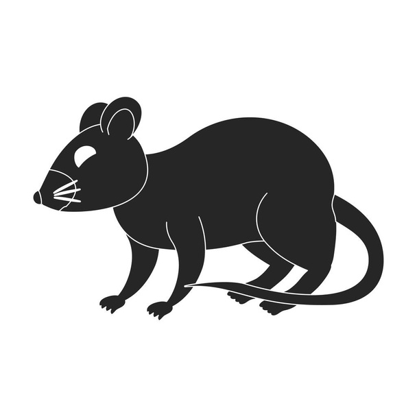 Egérvektor fekete ikon. Vektor illusztráció patkány fehér háttér. Izolált fekete illusztráció ikon egér . - Vektor, kép