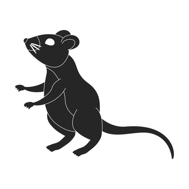Souris vecteur icône noire. Illustration vectorielle rat sur fond blanc. Isolé icône d'illustration noire de la souris . - Vecteur, image