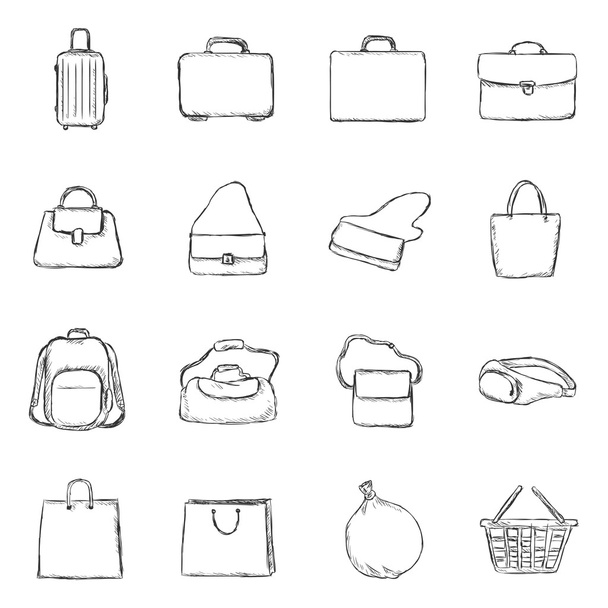 Set de Sketch Bags Iconos
 - Vector, imagen