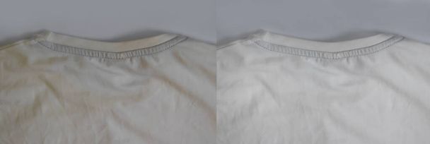 mancha de ropa blanca antes y después - Foto, imagen