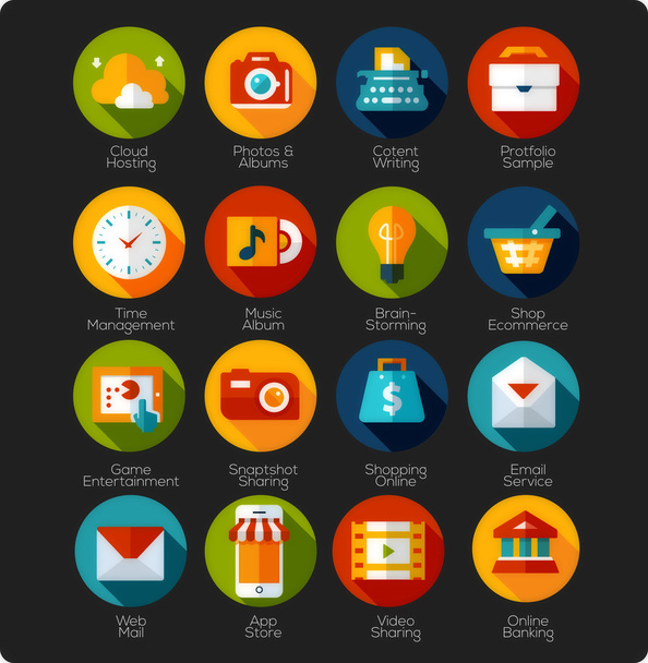 Set di icone piatte e icone app
 - Vettoriali, immagini