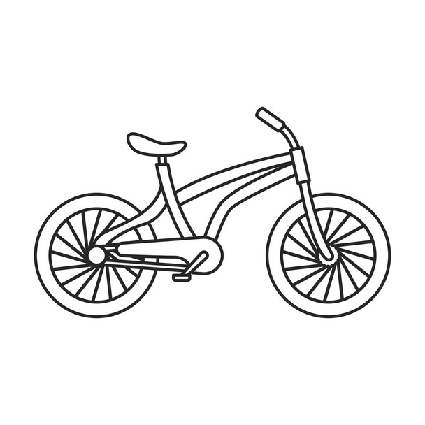 Ποδήλατο παιδί διάνυσμα εικονίδιο. Εικονογράφηση διάνυσμα ποδήλατο παιδιά σε λευκό φόντο. Μεμονωμένη εικόνα περιγράμματος του παιδιού ποδηλάτου . - Διάνυσμα, εικόνα