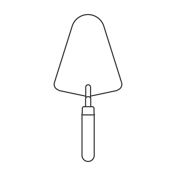 Trowel for masonry vector outline icon. Vector illustration tool for masonry on white background. Isolated outline illustration icon of trowel . - Vector, Image