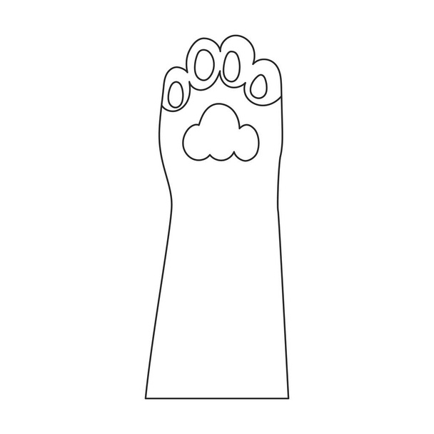 Patte chat vecteur contour icône. Illustration vectorielle pied sur fond blanc. Isolée icône d'illustration de contour de chat patte. - Vecteur, image