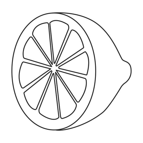 Lemon vector outline icon. Vector illustration citrus on white background. Isolated outline illustration icon of lemon . - Vector, Image