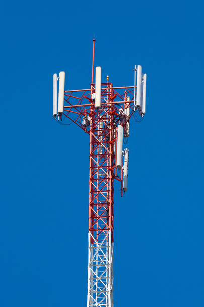 Telecommunications tower with blue sky - Photo, Image