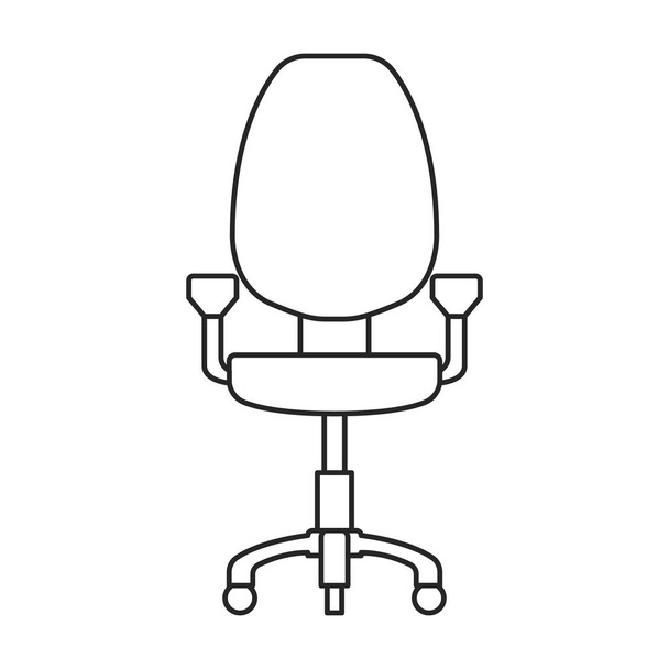 Chair office vector outline icon. Vector illustration armchair on white background. Isolated outline illustration icon of chair office. - Vector, Image