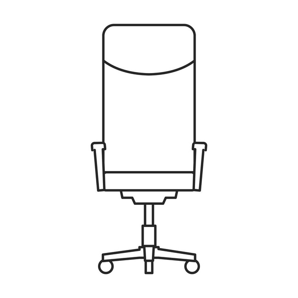 Stuhl Büro Vektor Umriss Symbol. Vector Illustration Sessel auf weißem Hintergrund. Isolierte Umrisse illustrieren die Ikone des Bürostuhls. - Vektor, Bild