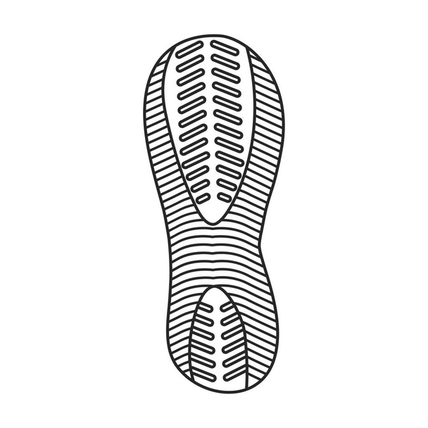 Footprint Vektor Outline Icon. Vektor Illustration Alleindruck auf weißem Hintergrund. Isolierte Umrisse illustrieren den Fußabdruck . - Vektor, Bild