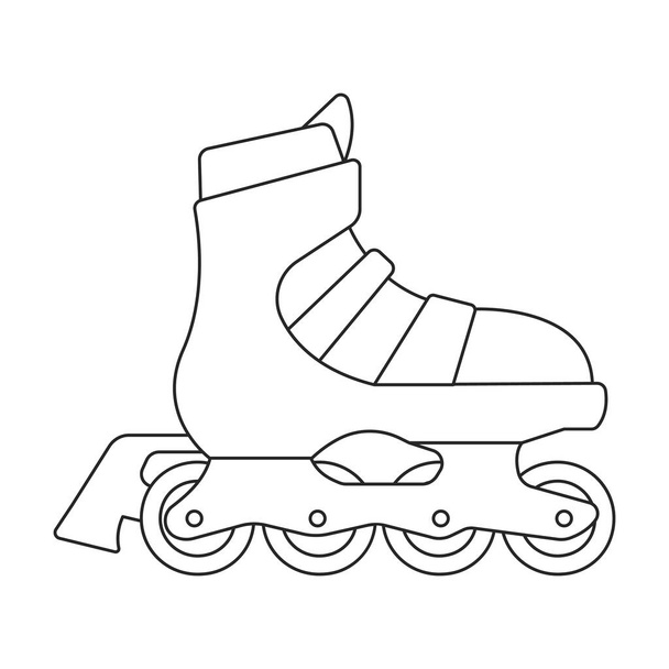 Icône de contour vectoriel de rouleau de patin. Illustration vectorielle rollerskate sur fond blanc. Est l'icône d'illustration de contour olated de rouleau de patin. - Vecteur, image