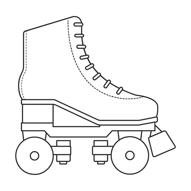 Skate roller vector outline icon. Vector illustration rollerskate on white background. Is olated outline illustration icon of skate roller. - Vector, Image