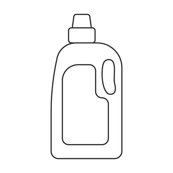 Detergenzien-Vektor-Umrisssymbol. Vektor-Illustrationspuder für Wäsche auf weißem Hintergrund. Isolierte Umrisse illustrieren Ikone des Waschmittels. - Vektor, Bild
