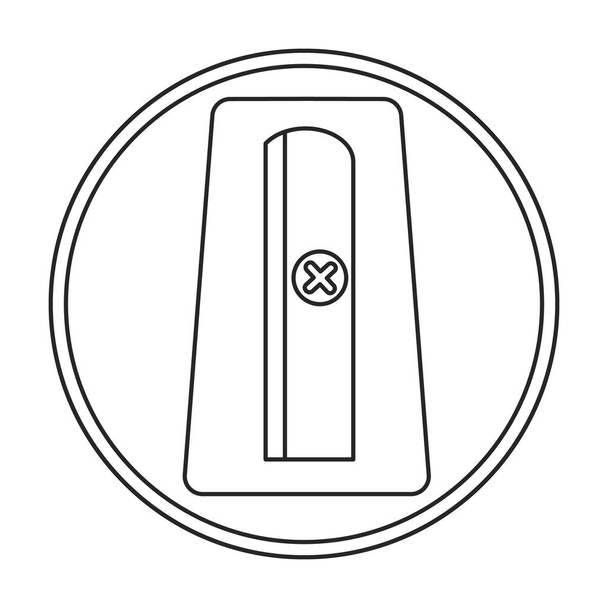Pencil sharpener vector outline icon. Vector illustration sharpen blade on white background. Isolated outline illustration icon of pencil sharpener. - Vector, Image