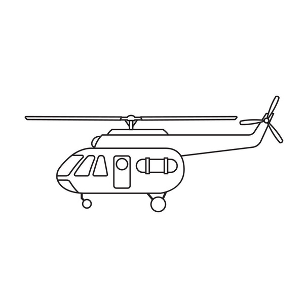 Піктограма векторного контуру вертольота. Векторний ілюстраційний копіювач на білому тлі. Ізольована контурна ілюстрація значка вертольота
. - Вектор, зображення