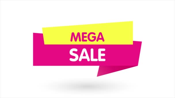 Mega Sale, nabídka obchodu nabídka banner label stick shop propagace. Animace nápisu. Pohybová grafika. 4k - Záběry, video