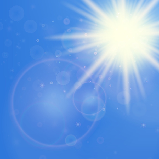 Sun with lens flare template - Vector, imagen