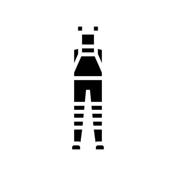 brodziki wędkarskie glif ikona wektor ilustracja - Wektor, obraz