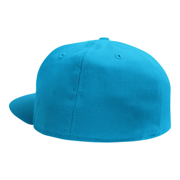 Use this blank Back View Luxurious Cap Mockup In Blue Atoll Color to make your design becomes more luxuriou - Foto, Imagem