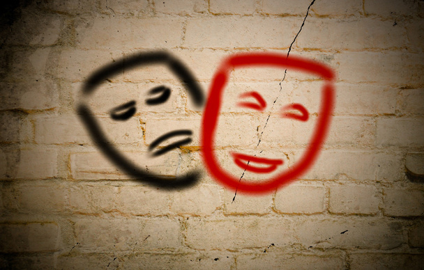 Comedia y tragedia concepto de máscaras teatrales
 - Foto, Imagen