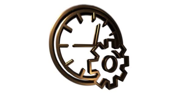 Technology 3D gold icon on white background. Information technology. Motion graphics. - Video