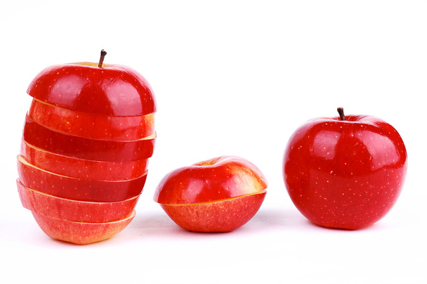 Red fresh apple on a white background - Φωτογραφία, εικόνα