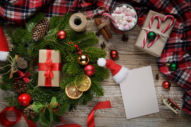  letter to Santa or greeting card. Christmas and holiday concept - Valokuva, kuva